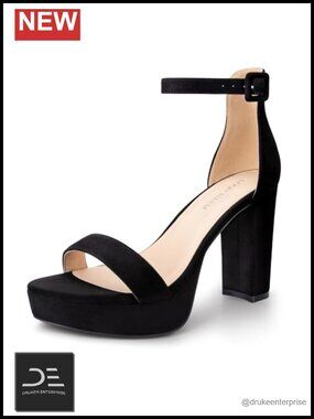 Chunky Platform Heels 4 Inch Block Heel Sandals Open Toe Strappy Dress Shoes